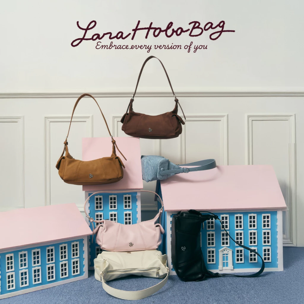 Lara Hobo Bag กระเป๋าสะพายข้างทรงโฮโบ หนังPremium PU/หนังกลับ Suede ✨ asissy.club