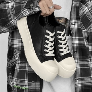 รองเท้าหนังแฟชั่น Low-Top Sneakers พื้นหนาใส่แล้วดูสูงขึ้น S…