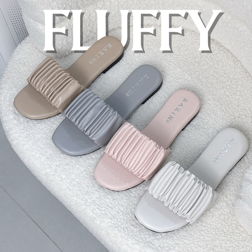 ✅ ส่งจากกรุงเทพ 💕 [ fluffy ] น้องนุ่มนิ่ม 💕 36 - 41 แตะนุ่มนิ่ม สไตล์เกาหลี **เท้าไม่เรียวบวกเพิ่ม**