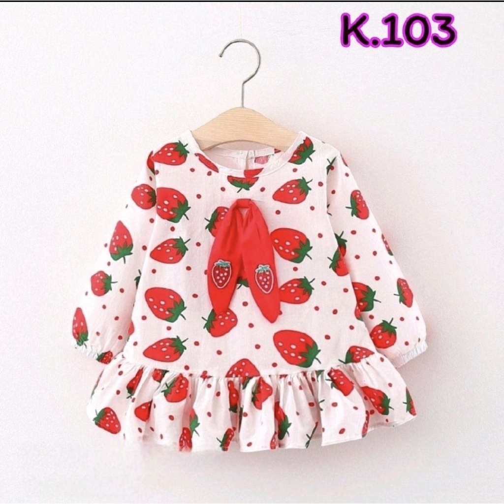 ชุดเด็กหญิงลายน่ารักแขนยาวK103K104