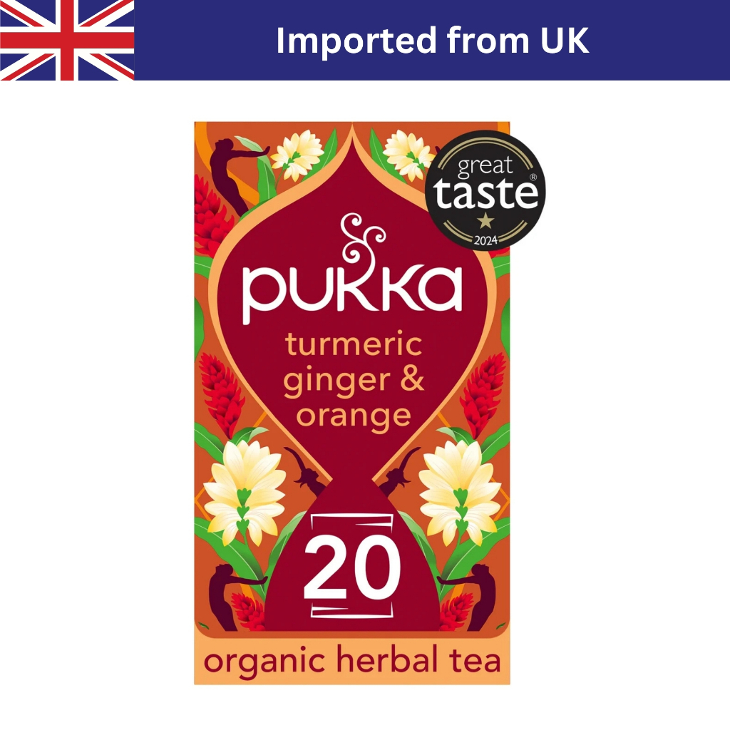 Pukka Turmeric, Ginger & Orange Herbal Tea (20 Bags / 36g) ชาอังกฤษ ชาซอง ชาออร์แกนิก