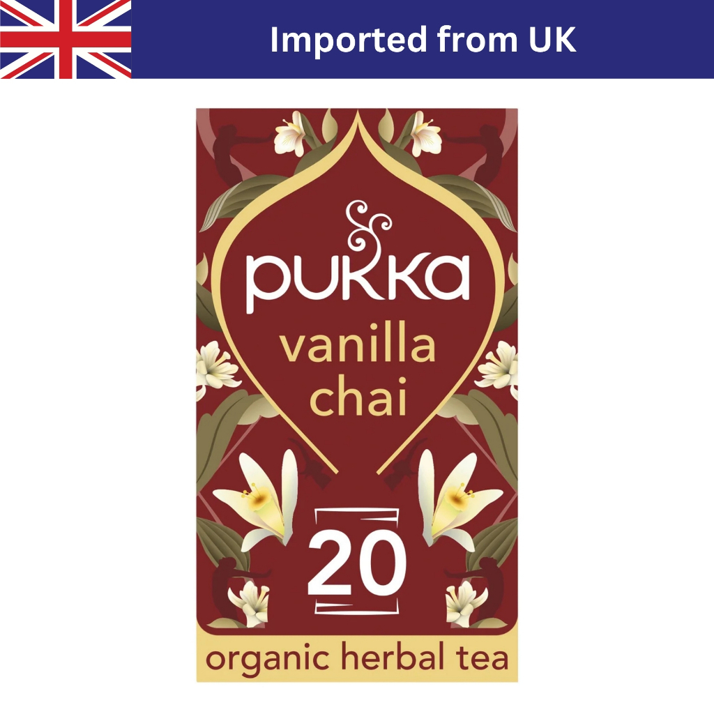 Pukka Vanilla Chai Organic Herbal Tea with Cinnamon & Cardamom (20 Bags / 20g) ชาอังกฤษ ชาซอง ชาออร์แกนิก