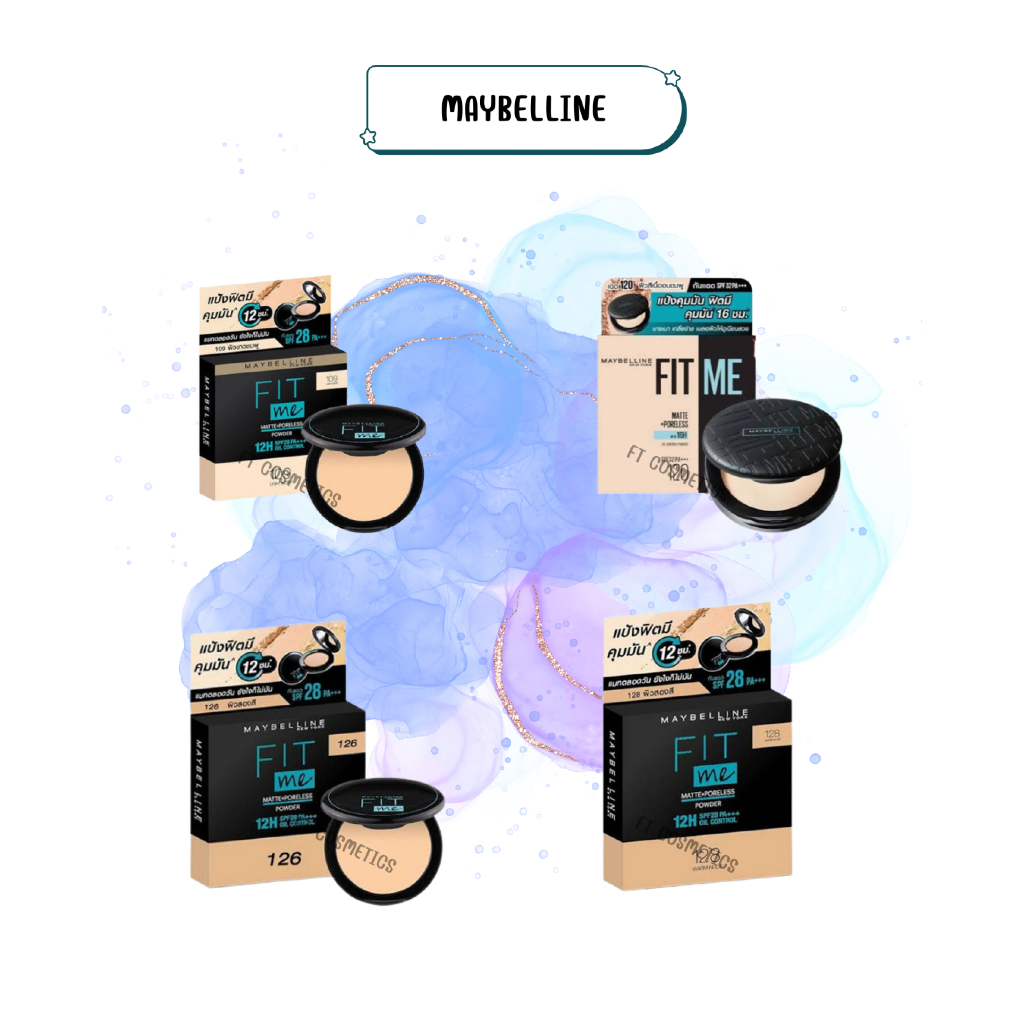 FIT ME MATTE + PORELESS POWDER 6 g มีหลายเบอร์ให้เลือกเบอร์ 109 , 120 , 126 , 128