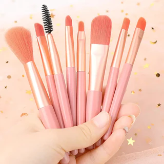 ชุดแปรงแต่งหน้ามืออาชีพ 8ชิ้น เครื่องสําอาง แป้ง อายแชโดว์ รองพื้น บลัชออน คอนซีลเลอร์ เสริมความงาม