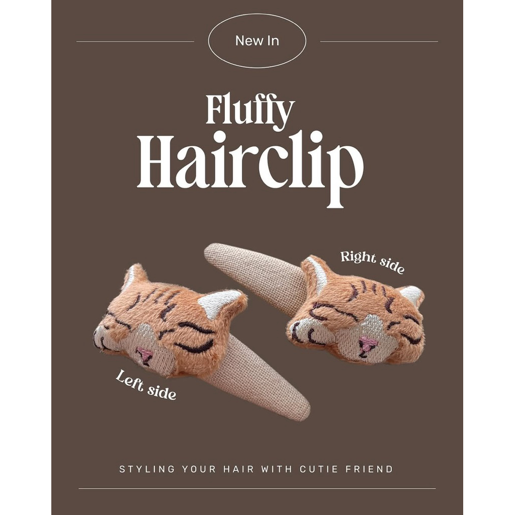 Fabric Hair Clip - กิ๊บติดผม หน้าสัตว์ นุ่มนิ่ม