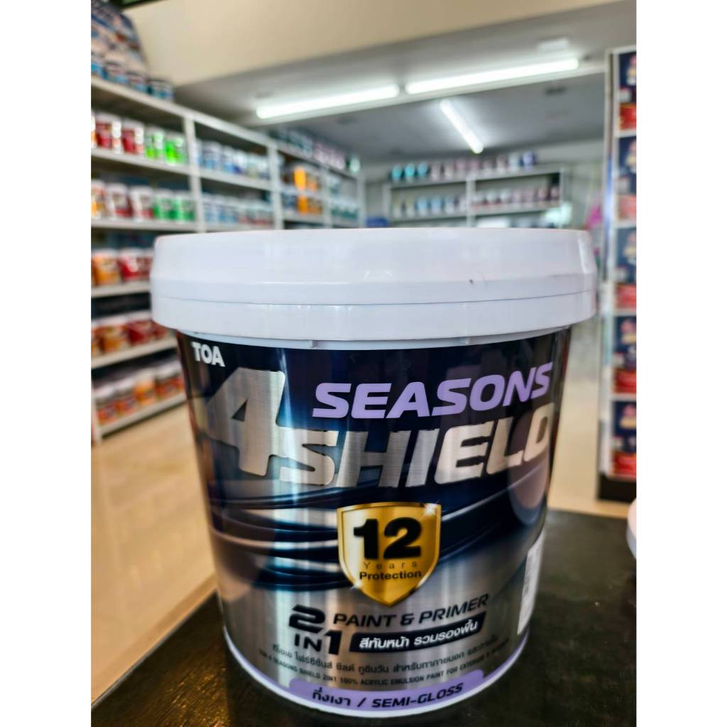 สีน้ำอะครีลิค โฟร์ซีซันชิลล์ 2in1 IS100 สีขาวชนิดกึ่งเงา ขนาด 9 ลิตร TOA 4 Season shield