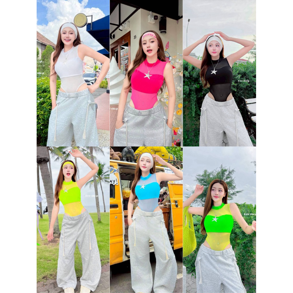 💕ShopBypuy💕บอดี้สูทซีทรูแขนกุดแซ่บๆ🔥บอดี้สูทสีนีออน