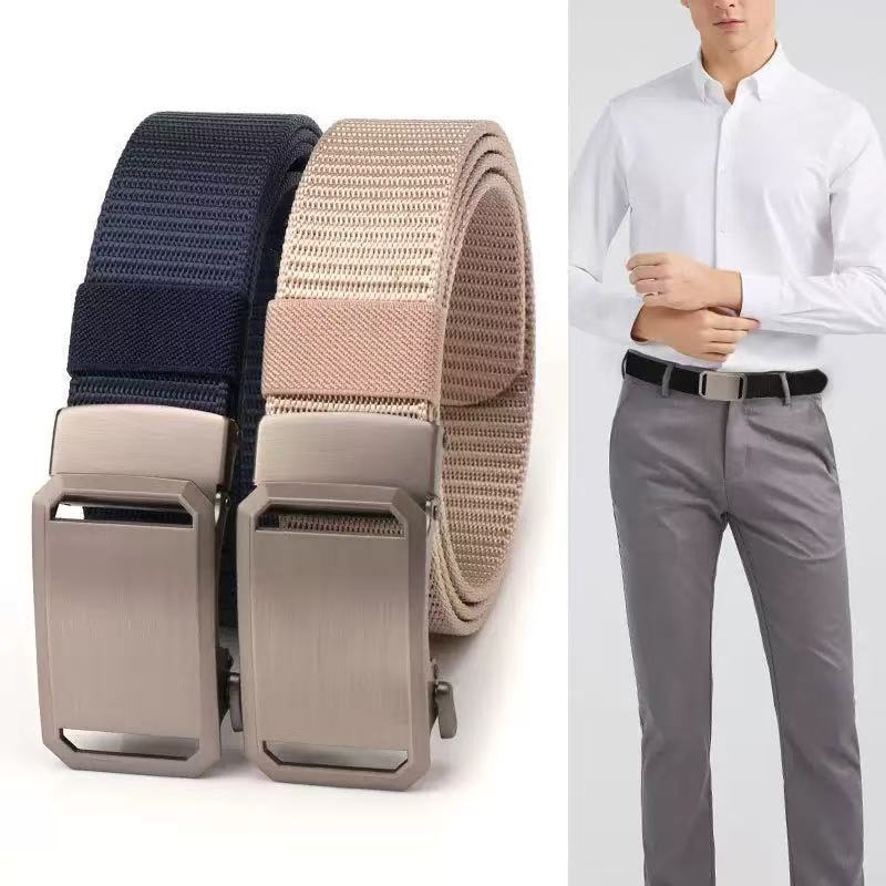 ผู้ชาย ไนลอน เข็มขัด สไตล์ใหม่ หัวเข็มขัดอัตโนมัติ กีฬา นักเรียน สันทนาการ เข็มขัดผ้าใบ