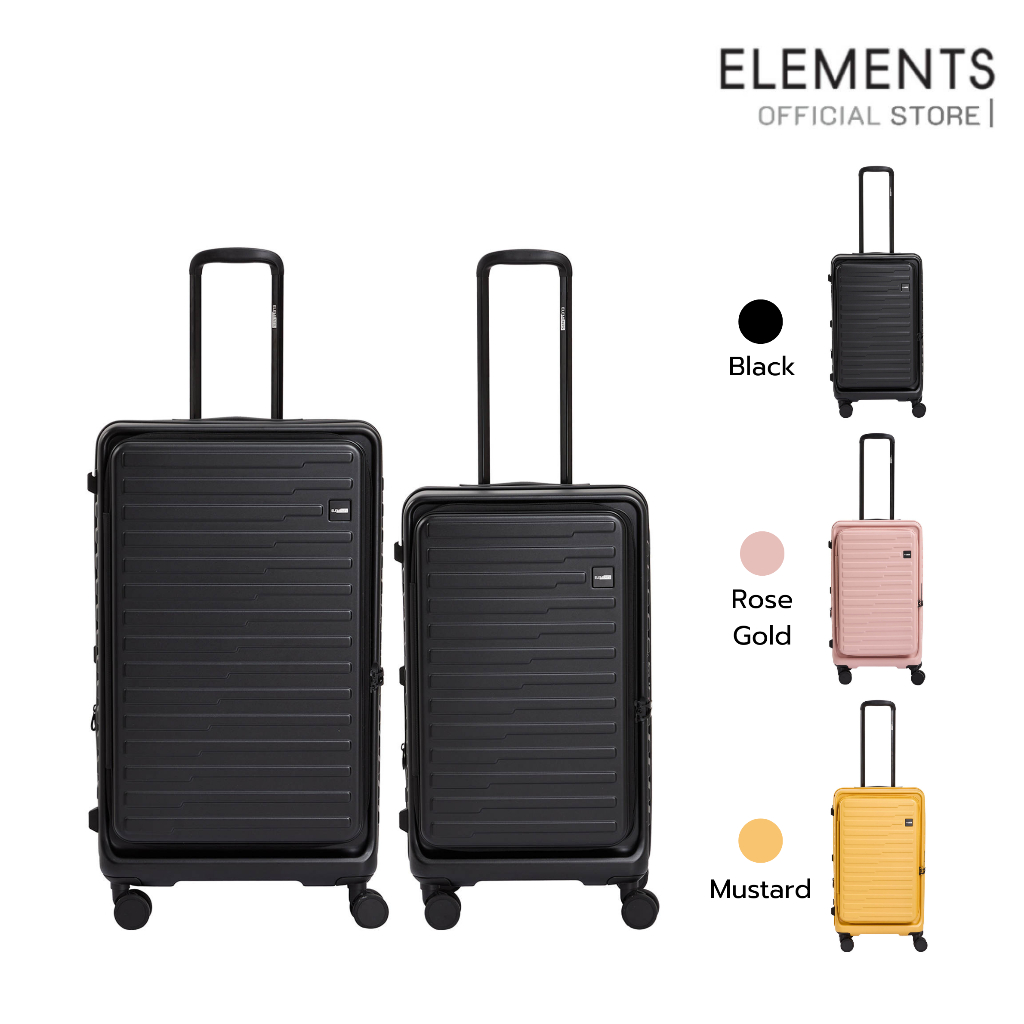 ELEMENTS กระเป๋าเดินทางเปิดฝาหน้า 25/29 นิ้ว TSA Lock วัสดุ PC100% ซิปขยายข้าง รุ่น ZJ72 ล้อคู่ 360°