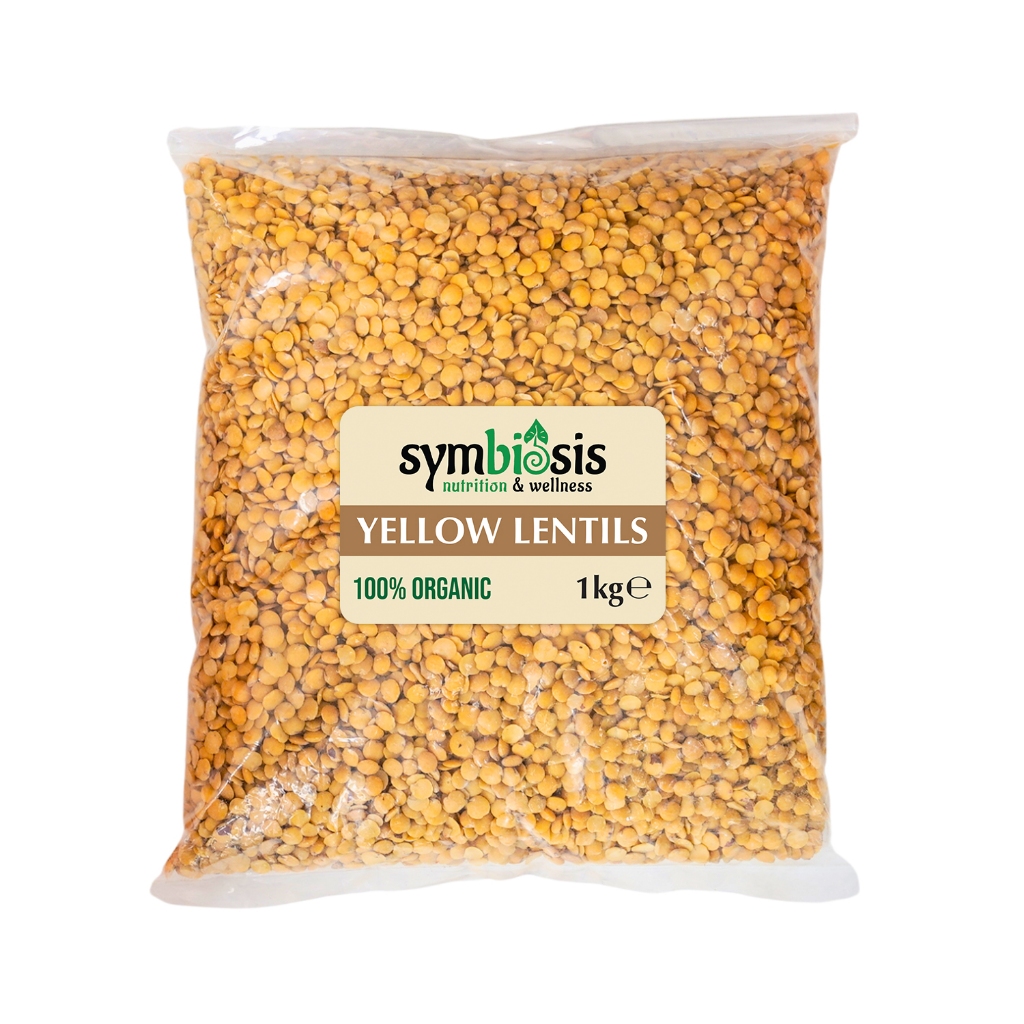 SYMBIOSIS | Organic/Bio Yellow Lentils 1Kg | Gluten-Free | High Protein | Fiber-Rich | Turkey Produc