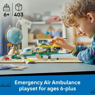 LEGO City 60465 Emergency Air Ambulance Airplane (403pcs.), Building Blocks, Kids Toy