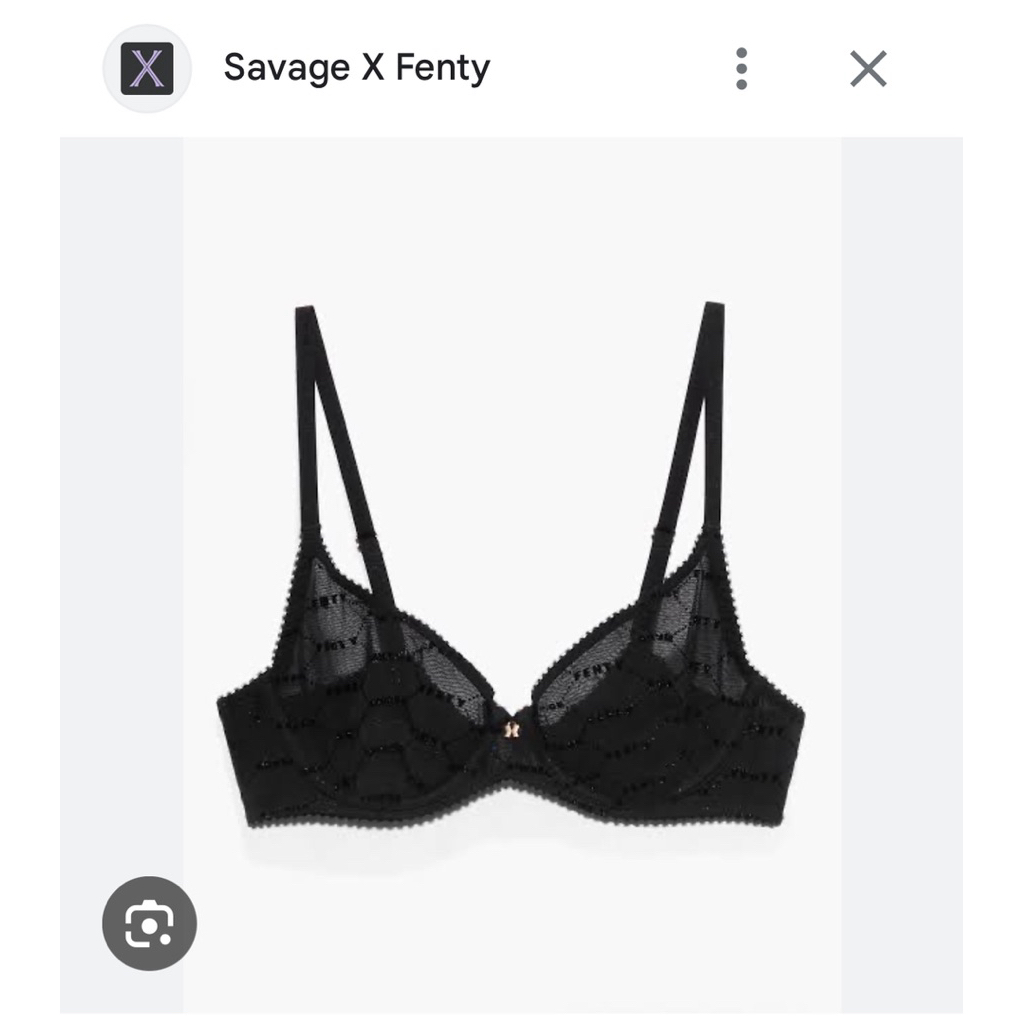 Savage x Fenty Flocked Logo Mesh Unlined Bra 36B ใหม่กริ้บ