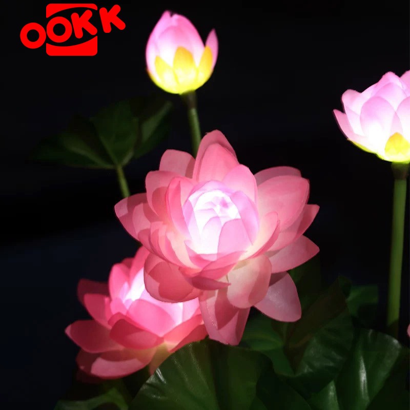 Neobee ไฟปักสนามโซล่าเซลล์ ดอกบัว โคมไฟดอกไม้ ตกแต่งสวน กลางแจ้ง กันน้ำ Solar-Lotus