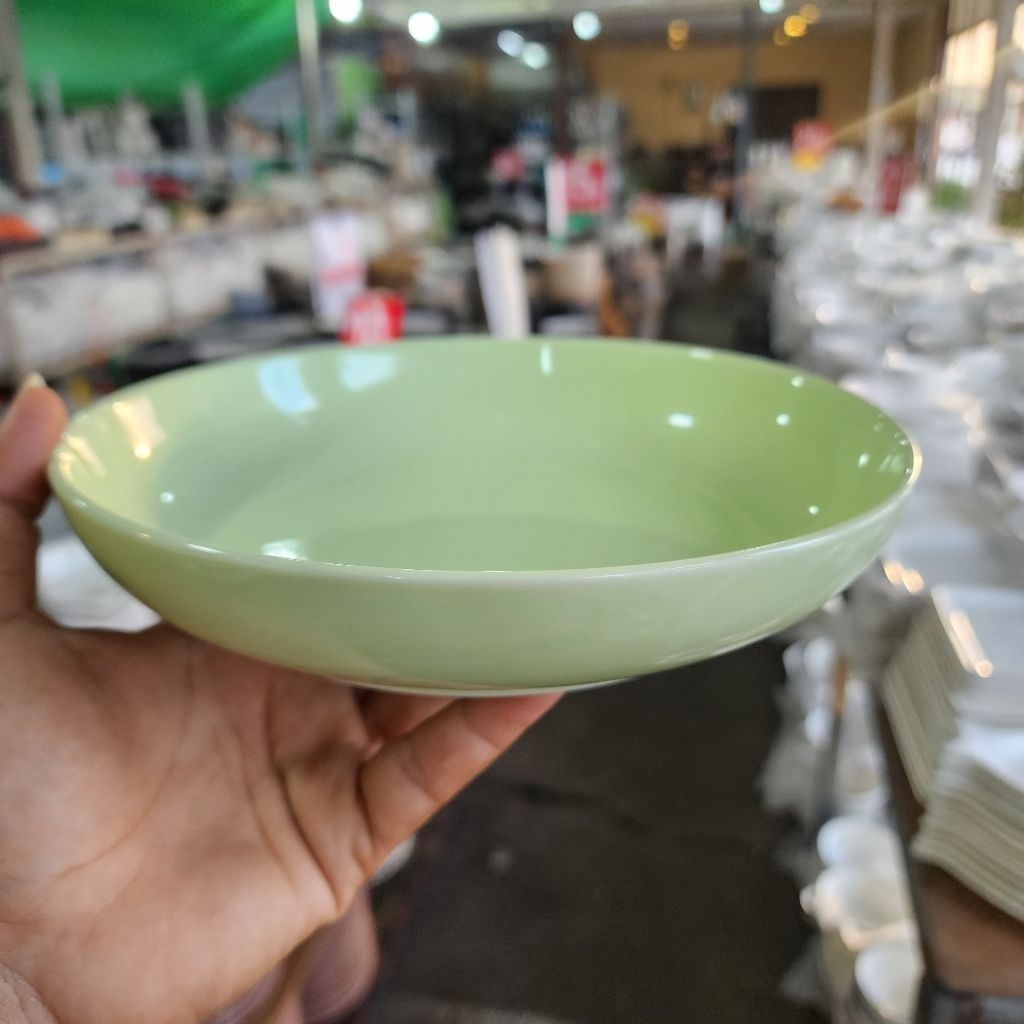 จานเซรามิค​สีสันสวยงาม8นิ้ว