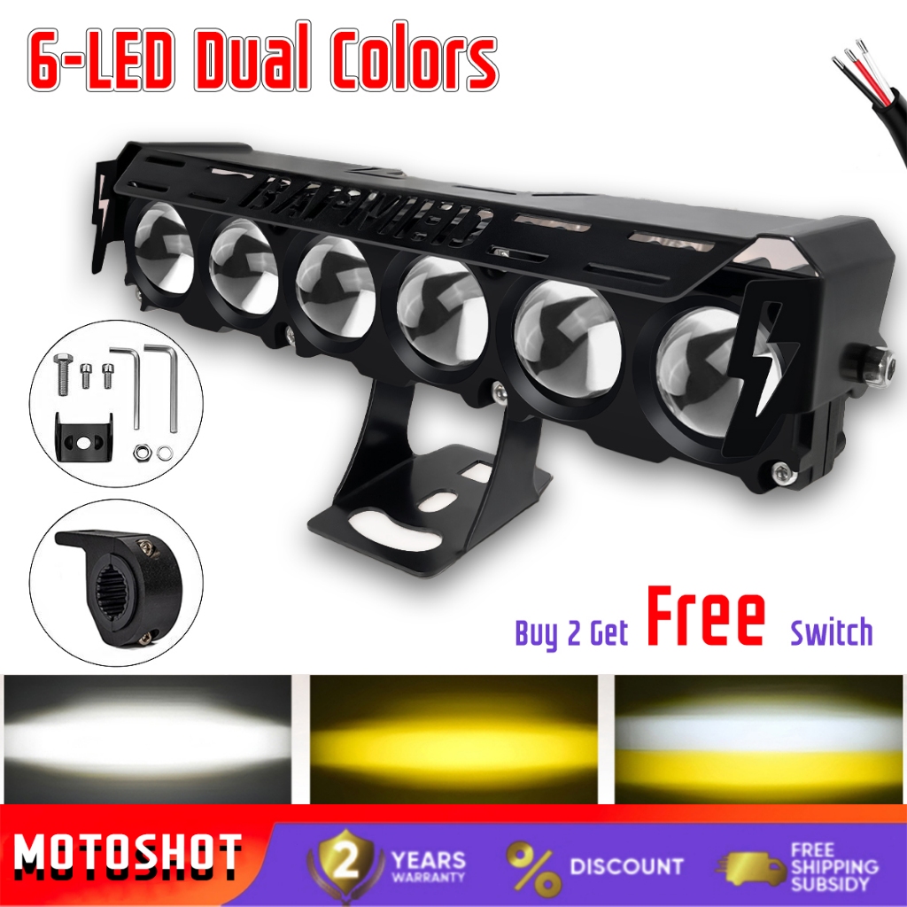 MOTOSHOT P6 รถจักรยานยนต์ MINI ขับรถ 60 วัตต์ 2 สีสูง/ต่ำ 6 เลนส์ Spotlight ไฟหน้าสำหรับมอเตอร์รถ