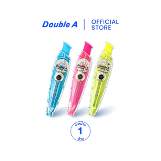 [เทปลบแท่งยาว] Double A เทปลบคำผิด ขนาด 6 มม. x 5 ม. คละสี จำหน่าย 1 ชิ้น