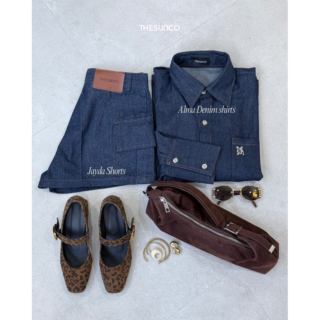 THESUNCO-ALMA DENIM SHIRTS เสื้อเชิ้ตยีนส์แขนยาว ทรง Oversized
