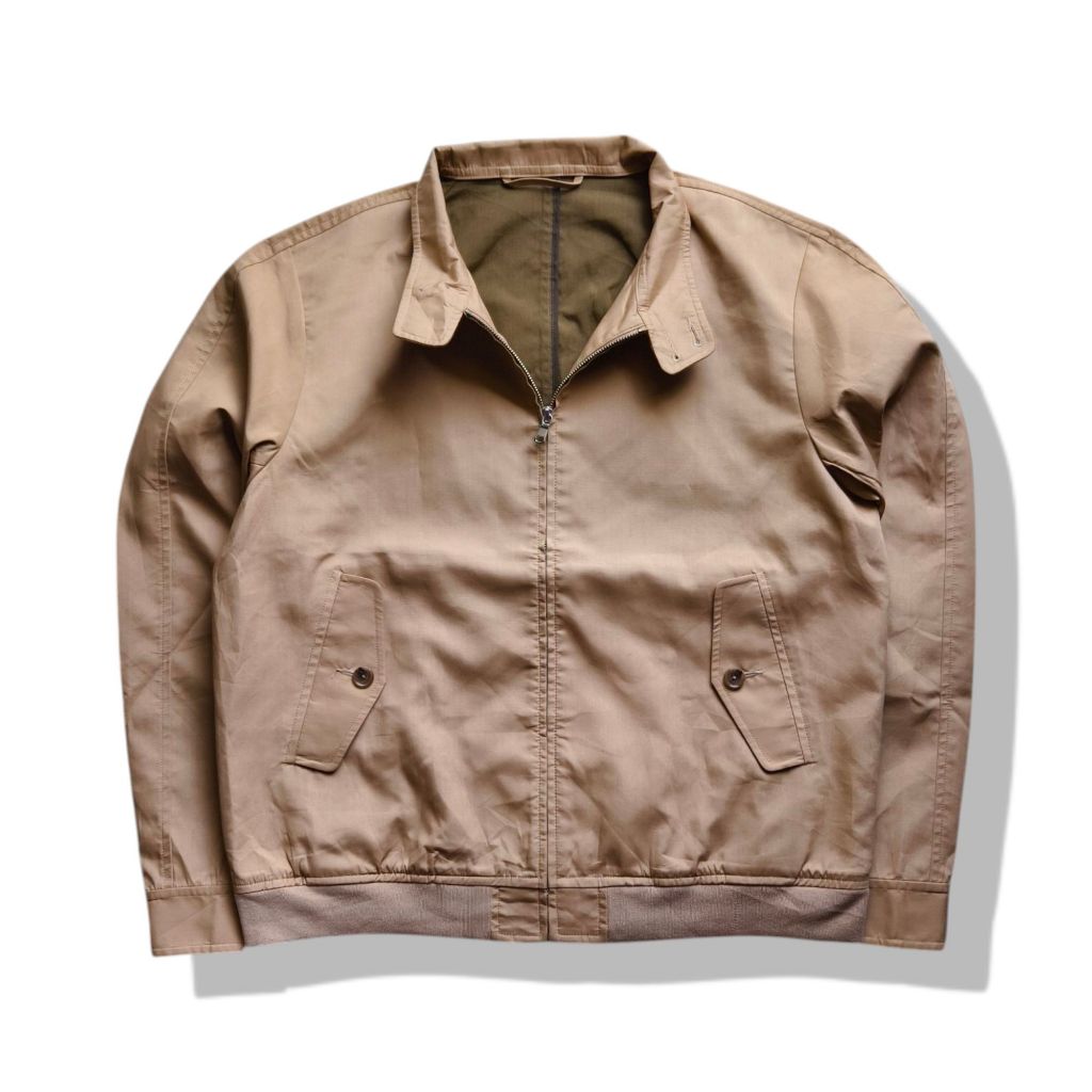 Gu Brown Harrington Bomber Jacket รอบอก 47”