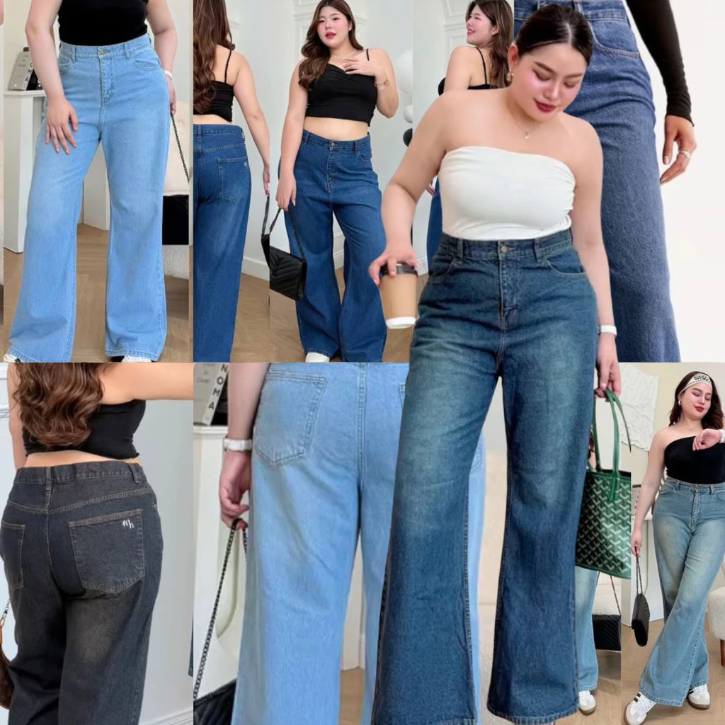 Moonjeans กางเกงยีนส์เอวสูงขาม้าเบสิกสาวอวบ (Megan bootcut jeans) Moonstonechubbyhouse [ Code: 333 ]