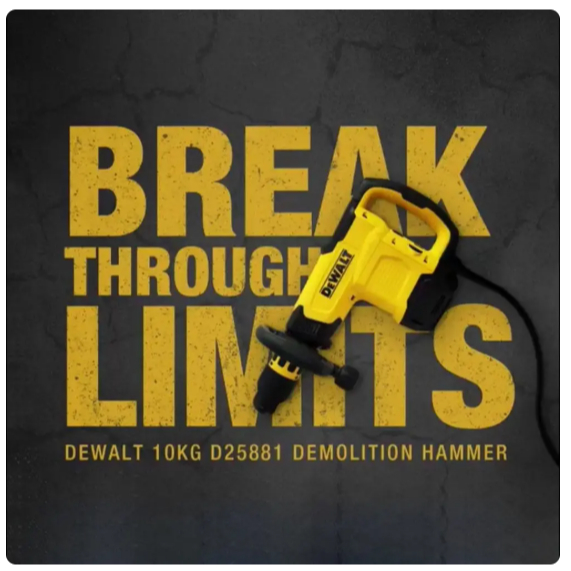 DEWALT รุ่น D25881K-B1 เครื่องสกัดไฟฟ้า 10 กก. 1600 วัตต์