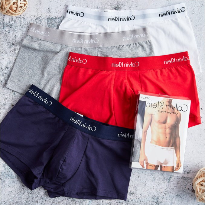 กางเกงในชายแฟชั่น (แพ็ค3ชิ้น) กางเกงในทรงบ็อกเซอร์ผ้าคอตตอน เนื้อผ้านิ่มใส่สบาย ระบายอากาศได้ดี ดูดซับเหงื่อ