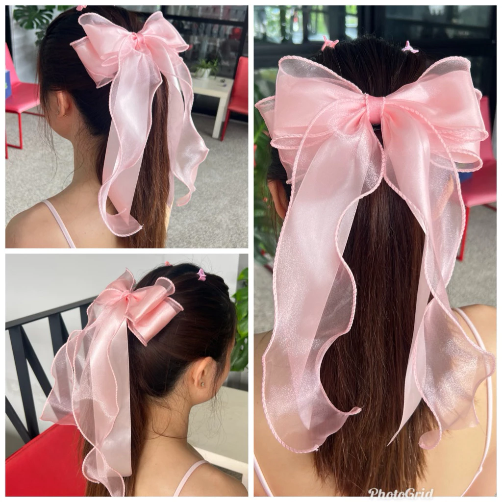 🇹🇭(พร้อมส่ง สีเยอะ) โบว์ใหญ่หางยาว โบว์เจ้าหญิง กิ๊บโบว์อลังการ