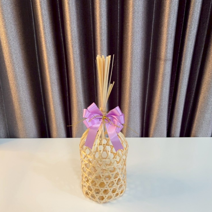 ชะลอม + โบว์ จักสานไม้ไผ่ ตักบาตรข้าวสารอาหารแห้ง ขนาดเล็ก ของชำร่วย ใส่ของฝาก ใส่ของทำบุญ - รูปที่ 6