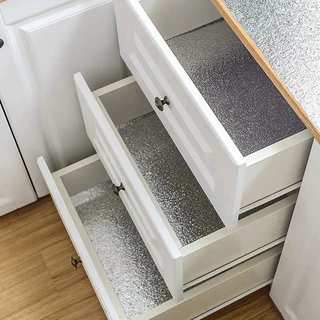 60x500ซม. สติกเกอร์วอลล์เปเปอร์ อลูมิเนียมฟอยล์ กันน้ํามัน มีกาวในตัว DIY สําหรับติดตกแต่งผนังห้องครัว