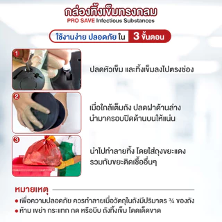 ถูกสุด❗กล่องทิ้งเข็ม PRO SAVE ถังขยะติดเชื้อ ขนาด 0.5 2.25 4.25 ลิตร ถังทิ้งเข็ม ถังทิ้งของมีคม ถังขยะแดง ถุงขยะแดง