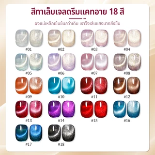 Nawoelite สีเจล สีลูกแก้ว สีทาเล็บ 18 สีเจลทาเล็บตาแมว สีลูกแก้วแวววาว สีสวยสดใส เนื้อเจลทนนาน 15ml สีทาเล็บตาแมวแวววาว