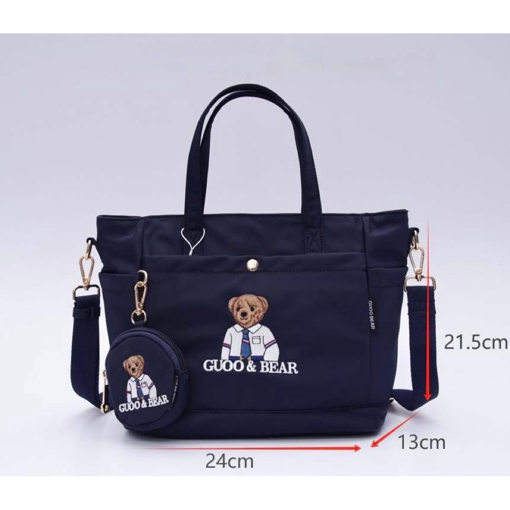 กระเป๋าสะพายข้างแถมใบลูก2ใบ ผ้าไนลอนกันน้ำ แบรนด์แท้GUOOBEAR