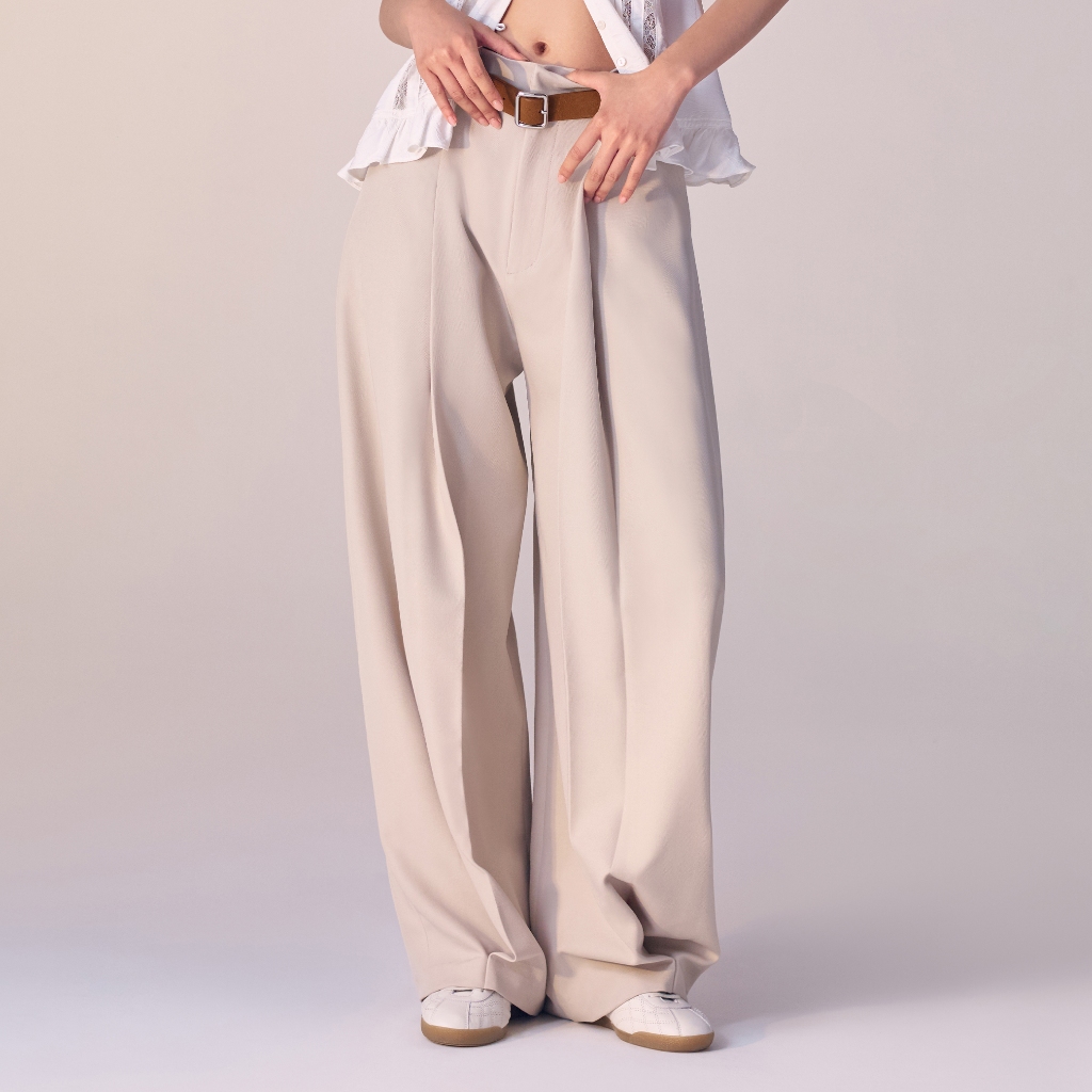 COWORKER - Pleated Barrel-leg Trousers