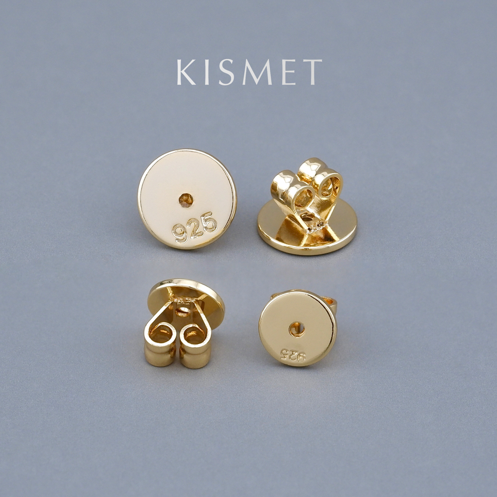 Kismet - Round Pad แป้นต่างหูโลหะ วงกลม ขนาด 6-8 มิล สีทอง (Gold) วัสดุโลหะ Silver Alloy ชุบทองคำขาวโรเดียม | KM009-GD