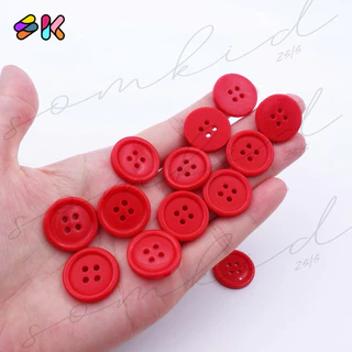 somkid กระดุมพลาสติกเนื้อดี 4รู ขอบเล็ก ขนาด 20mm(Size32L) และขนาด25mm(size40L) แซ็กเครื่องจักรได้ สอยมือได้