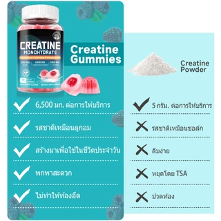 Ozmolts ครีเอทีน Gummy Creatine Monohydrate Gummies วิตามิน B12 Raspberry ลดน้ำหนัก Energy Recovery
