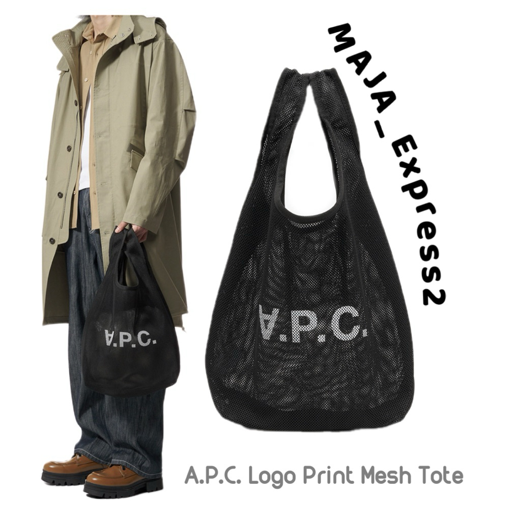 A.P.C. Logo Print Mesh Tote