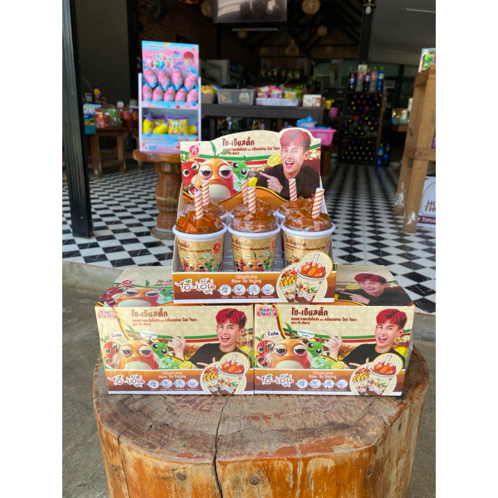 ขนมหวาน hiend stick ไฮเอ็นชา จำนวน 1 กล่อง [ได้ 6 ถ้วย]