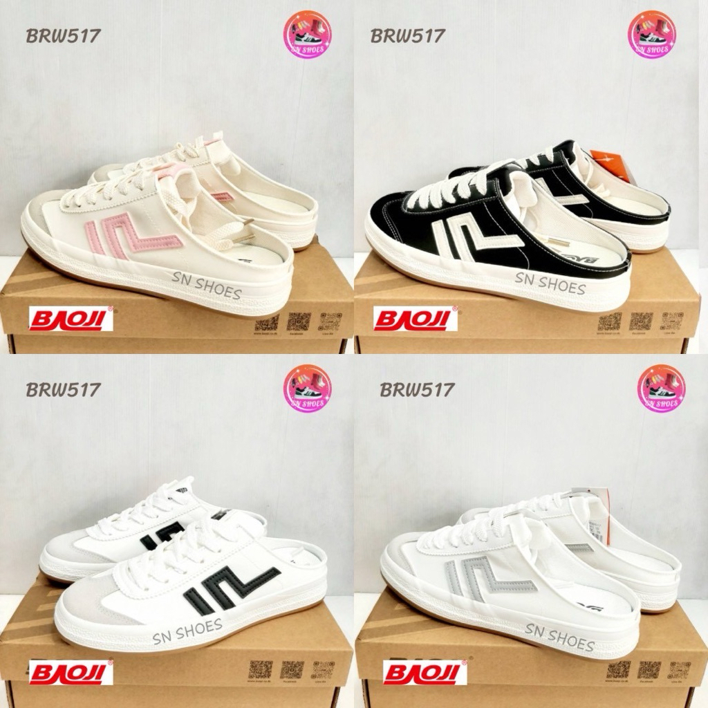 รองเท้าผ้าใบ BAOJI เเท้100% BRW517 รองเท้าผ้าใบผู้หญิง ไซร้ 37-41