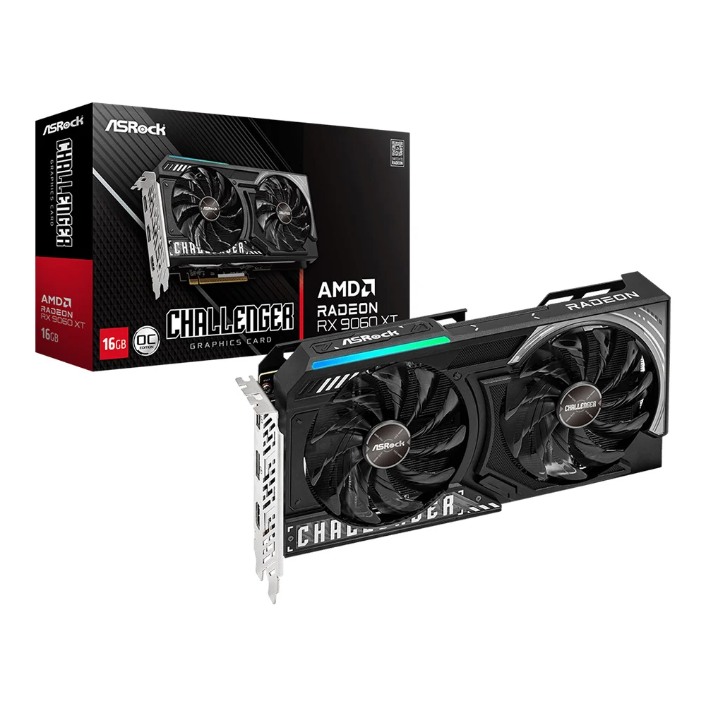 VGA (การ์ดแสดงผล) ASROCK AMD RADEON RX 9060 XT CHALLENGER 16GB OC GDDR6 (RX9060XT CL 16GO)
