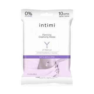 INTIMI Feminine Cleansing Wipes แผ่นเช็ดทำความสะอาดสำหรับจุดซ่อนเร้น 10sheets