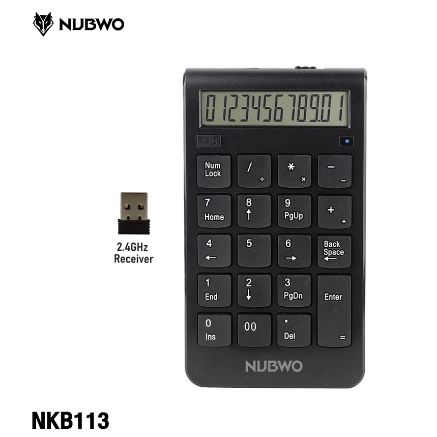 Nubwo NKB113 Numpad+Calculator 2 In 1 แป้นพิมพ์ตัวเลขไร้สาย+เครื่องคิดเลข