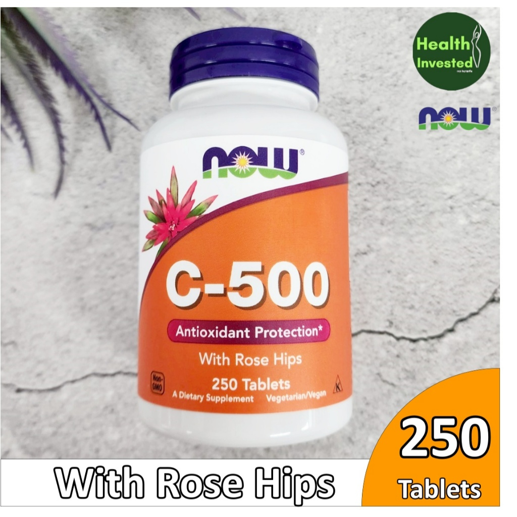 <NOW Foods> C-500 With Rose Hips 250 Tsablet วิตามินซี 3