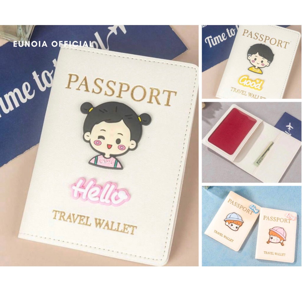 [EUNOIA] เคสพาสปอร์ต ซองใส่ Passport Case การ์ตูนเด็กผู้หญิง/เด็กผู้ชาย 👧🏻👦🏻✈️