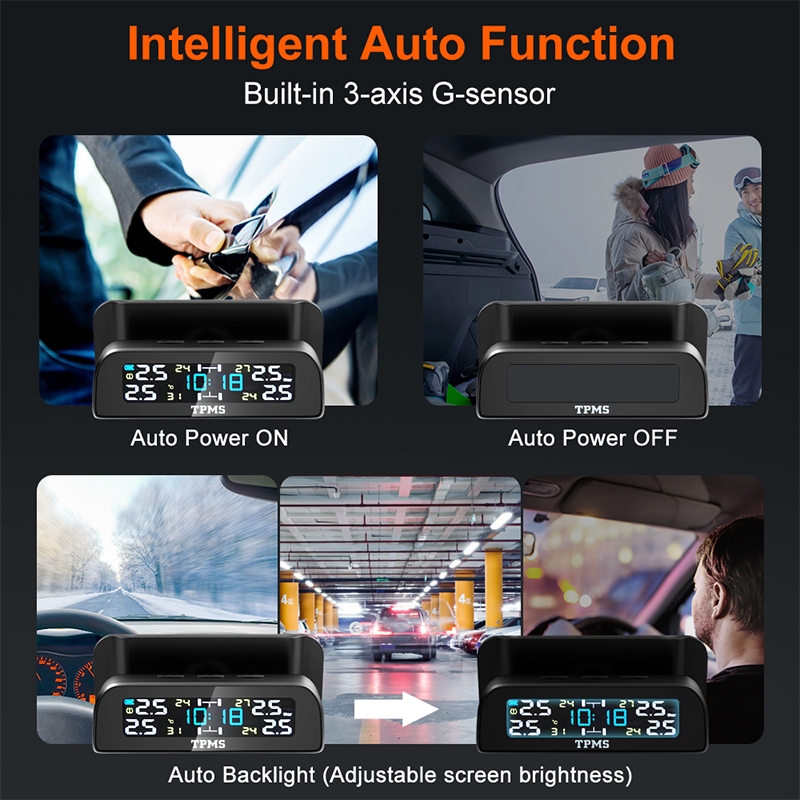 เครื่องวัดลมยางไร้ TPMS พลังงานแสงอาทิตย์ แรงดันลมยาง4ล้อ เครื่องวัดลมยางไร้ ราคา ถูกที่สุด ดีลบีเคเค แกลเลอรีภาพที่ 6