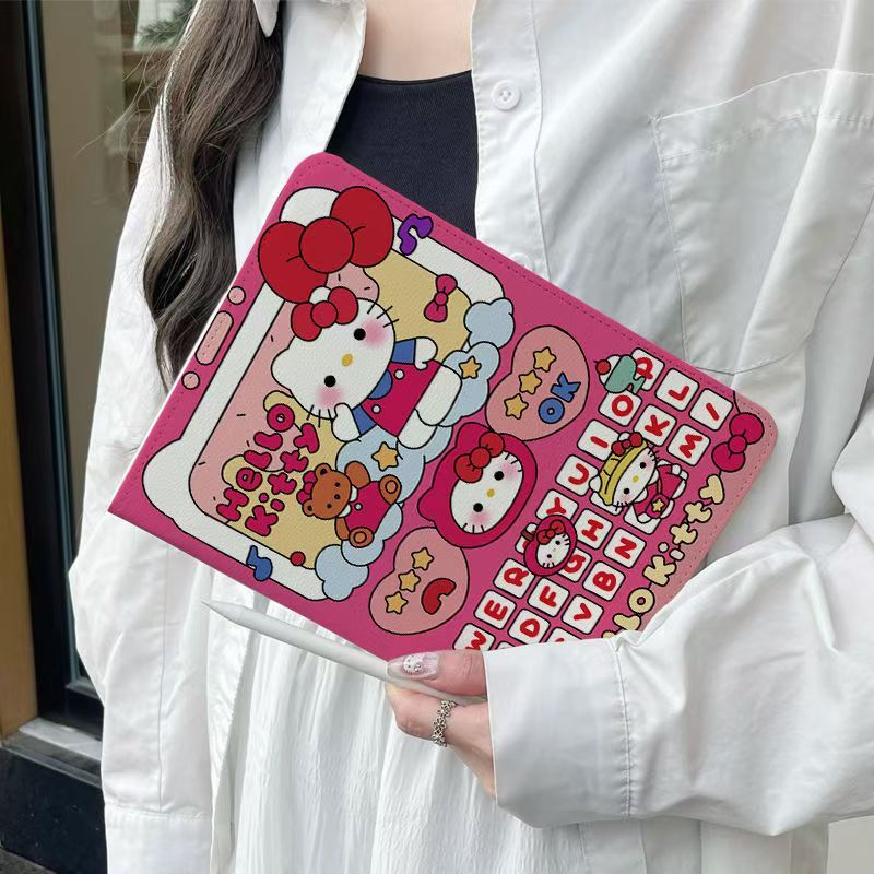 24 ชั่วโมง เคสป้องกัน iPad หมุนได้ 360°ลาย KITTY สุดน่ารัก เหมาะกับ Air7 Air6 Air8 11 ​​Gen12 Gen10 ราคา ถูกที่สุด ดีลบีเคเค แกลเลอรีภาพที่ 5