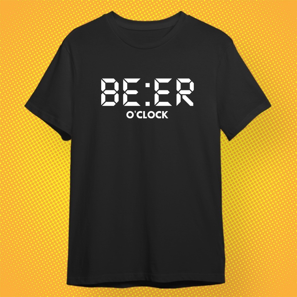 เสื้อยืดผู้ชาย BEER O'CLOCK ที่มีสไตล์และทันสมัย อเนกประสงค์ ใส่ได้ ทั้ง ใส่สบาย G-T S-3XL เสื้อ