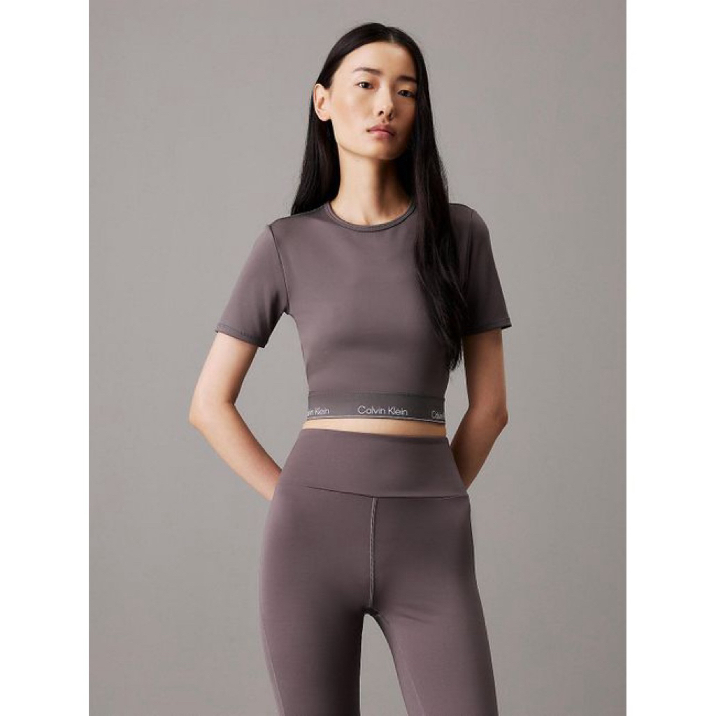 พร้อมส่ง K11 Size S เสื้อครอปออกกำลังกาย CK แท้ Calvin Klein Cropped Gym Tshirt สี BOULEVARD GRAY