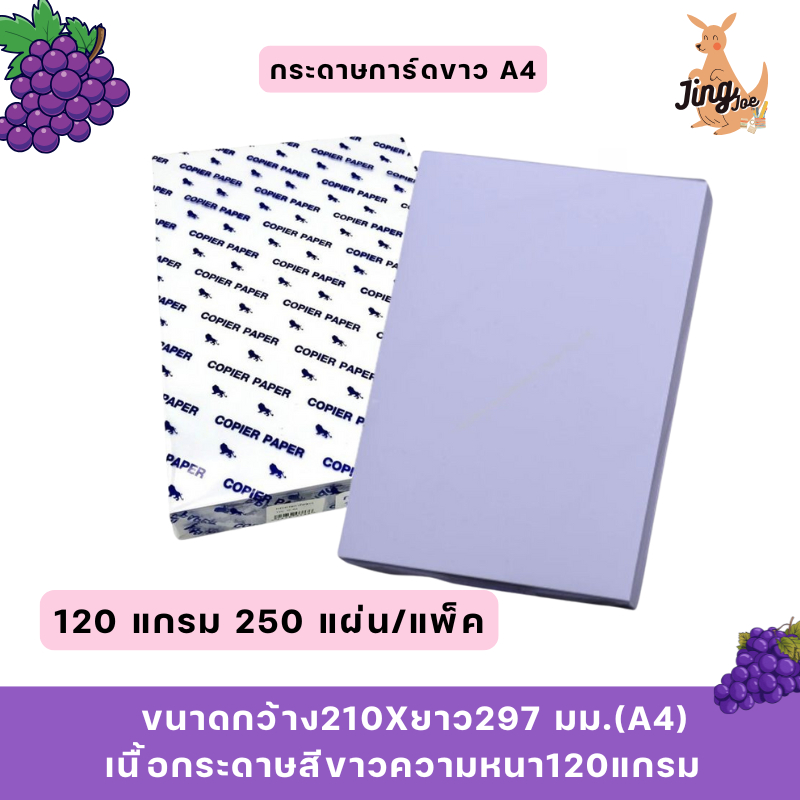 กระดาษการ์ดขาว 120 แกรม A4 บรรจุ 250 แผ่น/ห่อ
