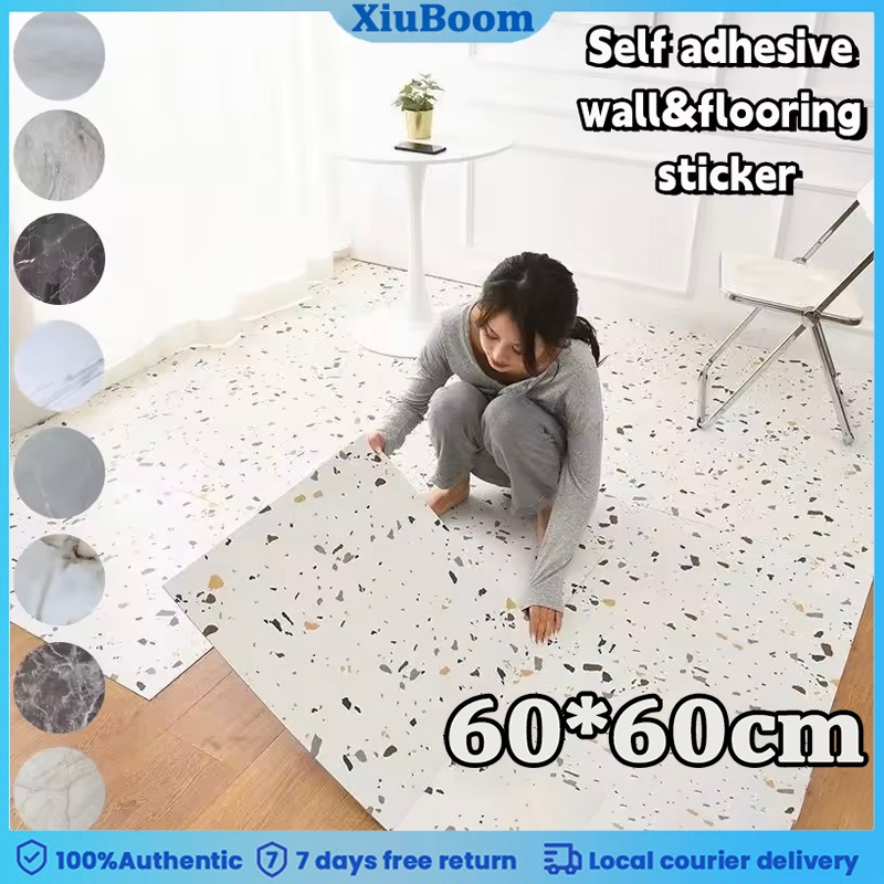 หนา Self-กาวตกแต่งสติ๊กเกอร์ติดผนังกระเบื้องหินอ่อนสติกเกอร์ PVC กันน้ําห้องน้ําห้องครัวชั้น
