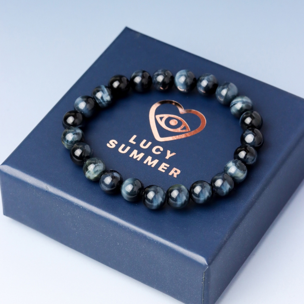 LUCYSUMMER กำไลข้อมือหินแท้ Blue Tiger’s eyes - บลูไทเกอร์อาย (กำไลหินแท้ รับประกันหินแท้)